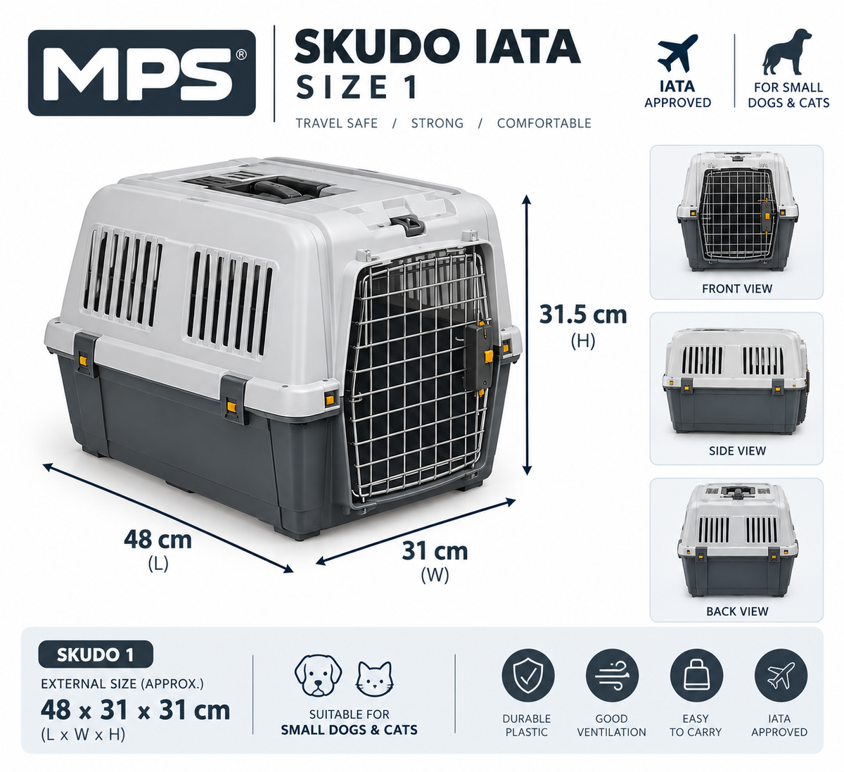 MPS Skudo IATA Pet Carrier – Size 1