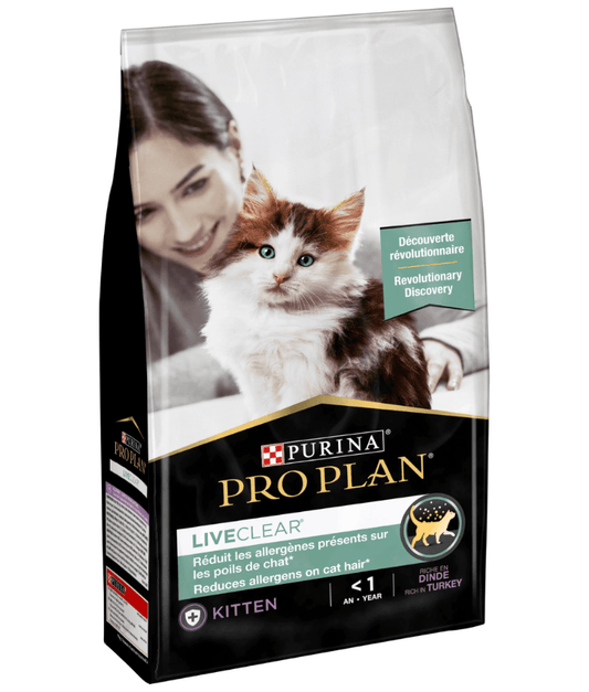 Purina - Pro Plan, LiveClear, Kitten Dry Cat Food, Turkey, Allergen-Reducing Formula, High Protein Growth & Immunity Support