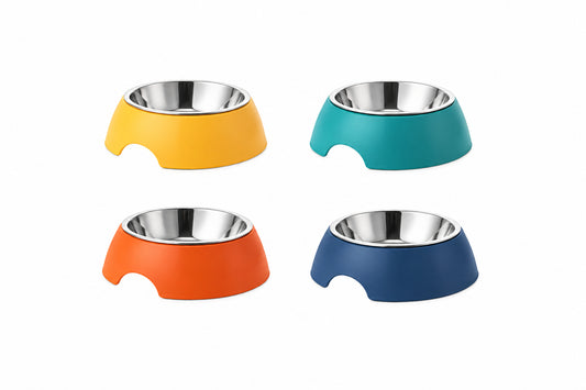 Tilted Stainless Steel Pet Bowl with Easy-Grip Base
