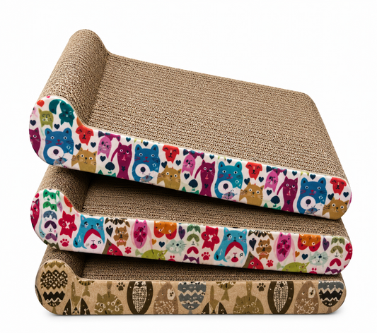 Curved Corrugated Cardboard Cat Scratcher Lounge Pad