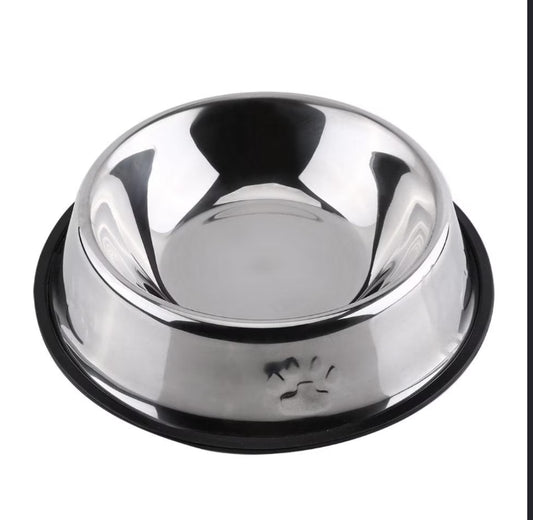 Stainless Steel Pet Bowl With Non-Skid Rubber Base