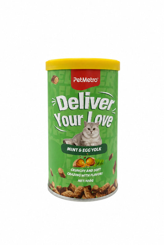 Petmetro Treat For Adult Cat Mint & Egg yolk 100g