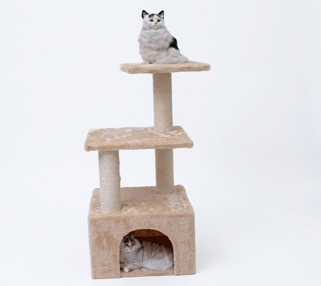 Multi-Level Cat Tree with Sisal Scratching Posts, Cozy Condo & Perches