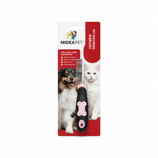 Mideapet Stainless Steel Pet Grooming Undercoat Comb