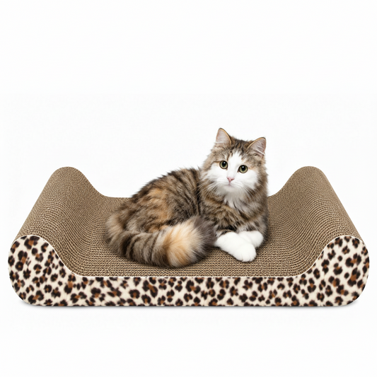 Curved Corrugated Cardboard Cat Scratcher Lounge Pad