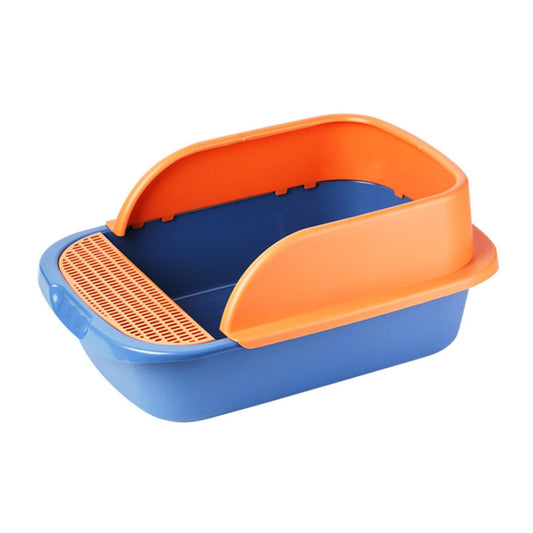 Semi-Enclosed Cat Litter Box with Litter Tracking Tray