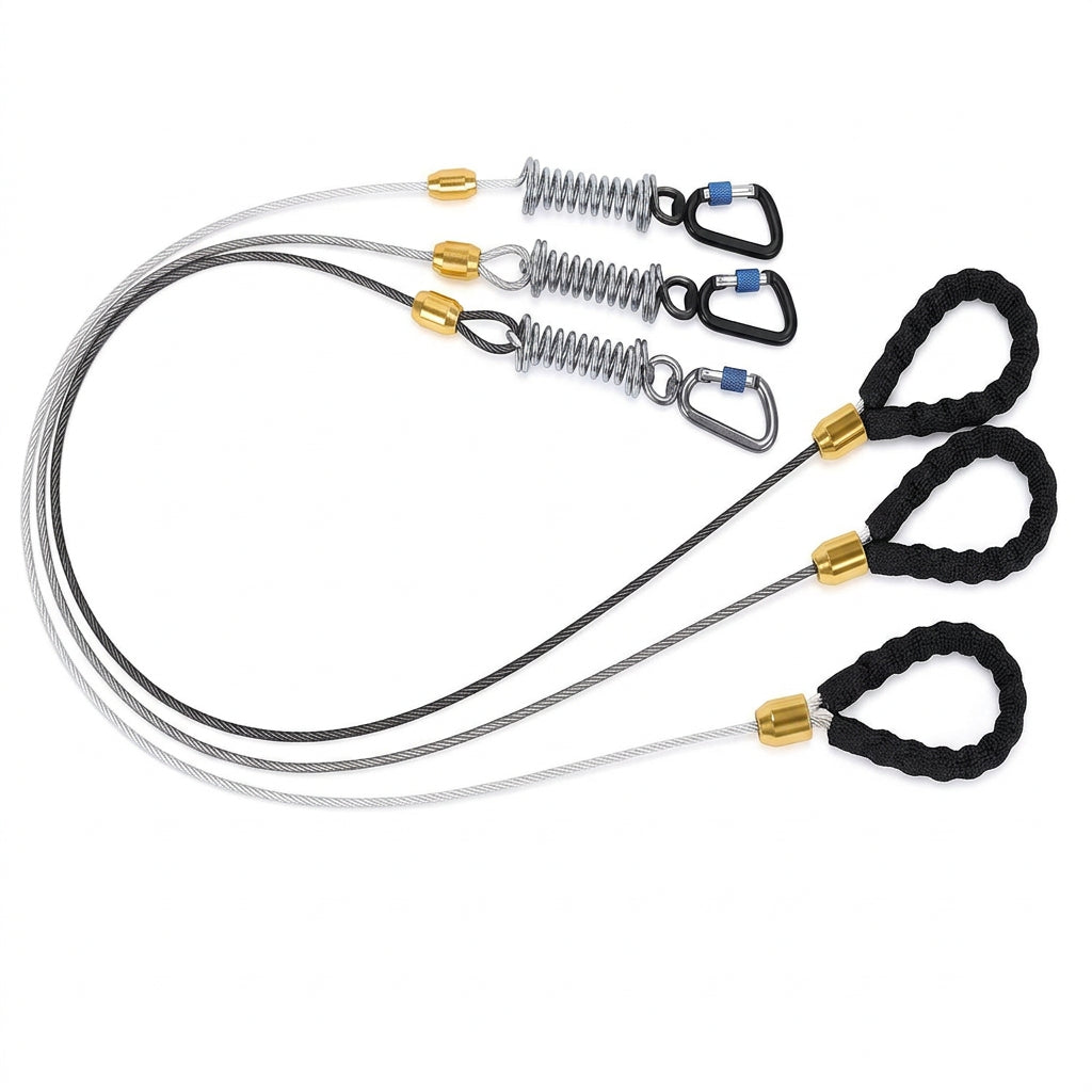 Heavy-Duty Steel Wire Dog Grooming Noose Loop Leash with Shock-Absorbing Spring