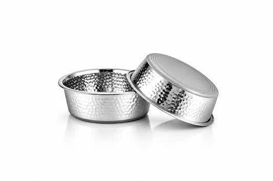 Stainless Steel Pet Bowl – Decorative Non-Skid Food & Water Bowl