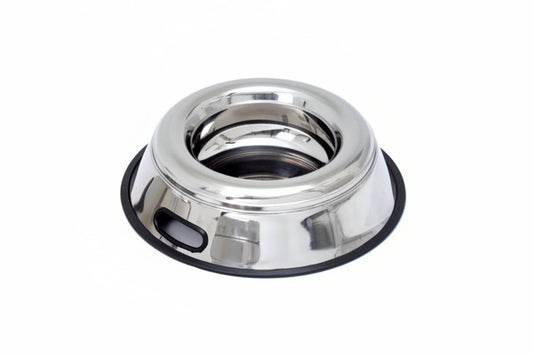 Stainless Steel Pet Bowl with Non-Skid Rubber Base