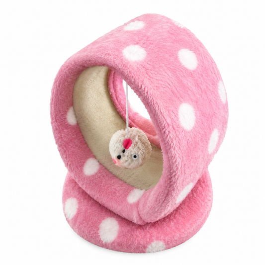 Plush Cat Tunnel Ring Bed with Dangling Toy