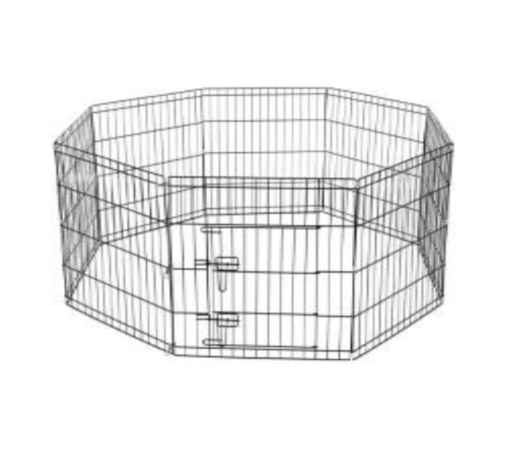 Foldable 8-Panel Metal Pet Playpen with Door