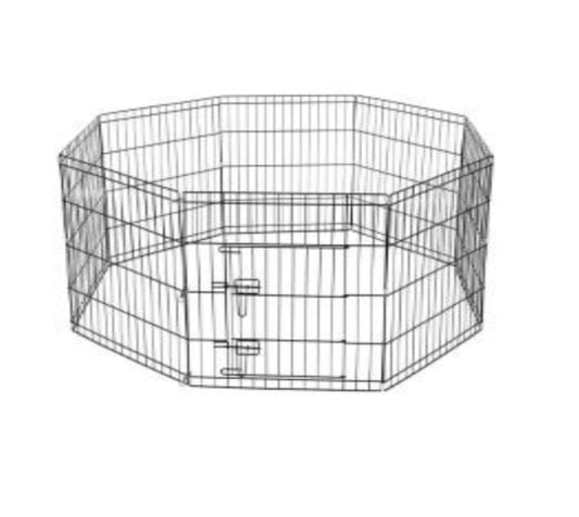 Foldable 8-Panel Metal Pet Playpen with Door