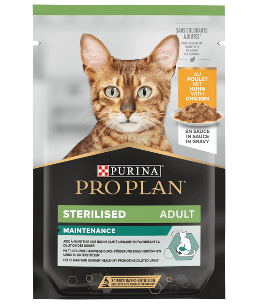 Purina - Pro Plan, Sterilised Adult Wet Cat Food, Chicken in Gravy 85g
