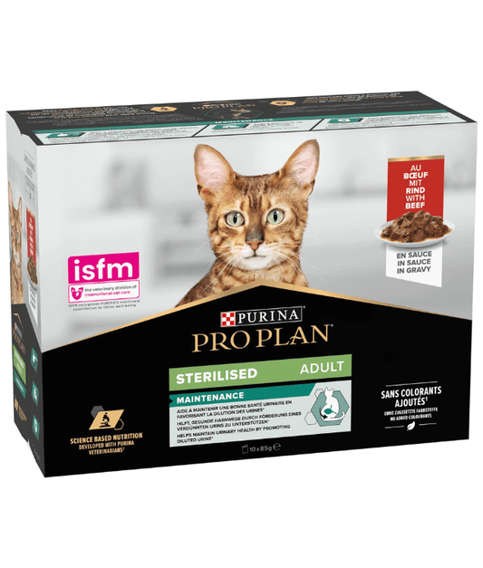Purina - Pro Plan, Sterilised Wet Cat Food, Beef in Gravy