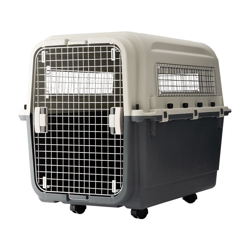Approved Heavy-Duty Pet Travel Carrier Crate with Removable Wheels