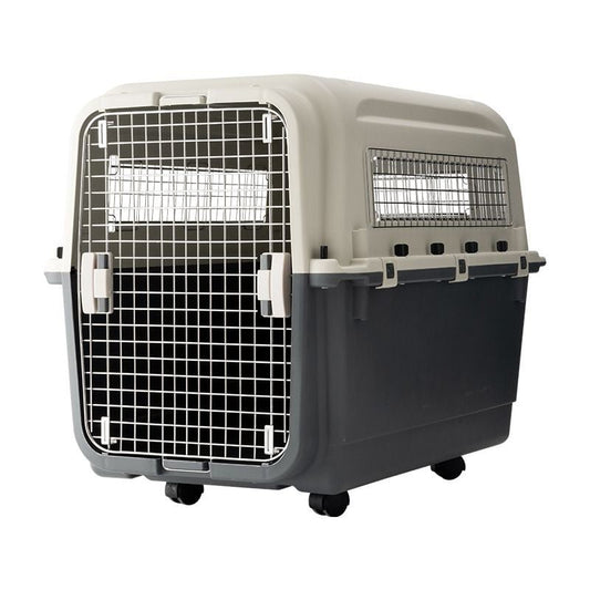 Approved Heavy-Duty Pet Travel Carrier Crate with Removable Wheels