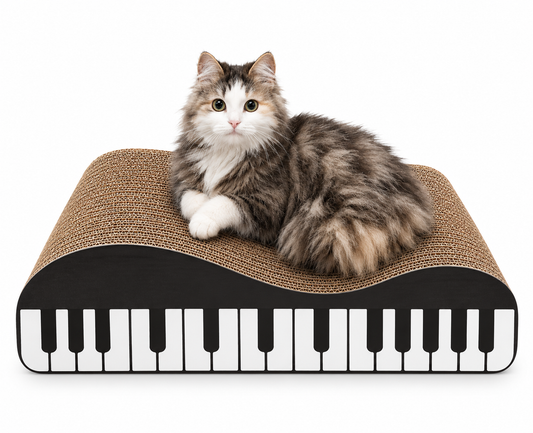 Piano Keys Ergonomic Wave Corrugated Cardboard Cat Scratcher Lounge
