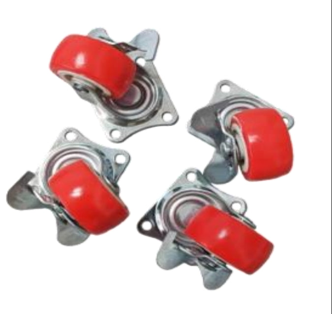 Heavy-Duty Swivel Caster Wheels Set with Metal Top Plate 4-5-6-7