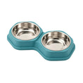 Load image into Gallery viewer, Double Stainless Steel Set with Hexagonal Non-Spill Base Food And Water Bowl
