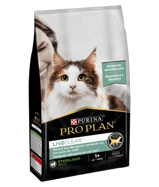 Purina - Pro Plan, LiveClear, Sterilised Adult Cat Food, Rich in Turkey, Allergen-Reducing & Urinary Care