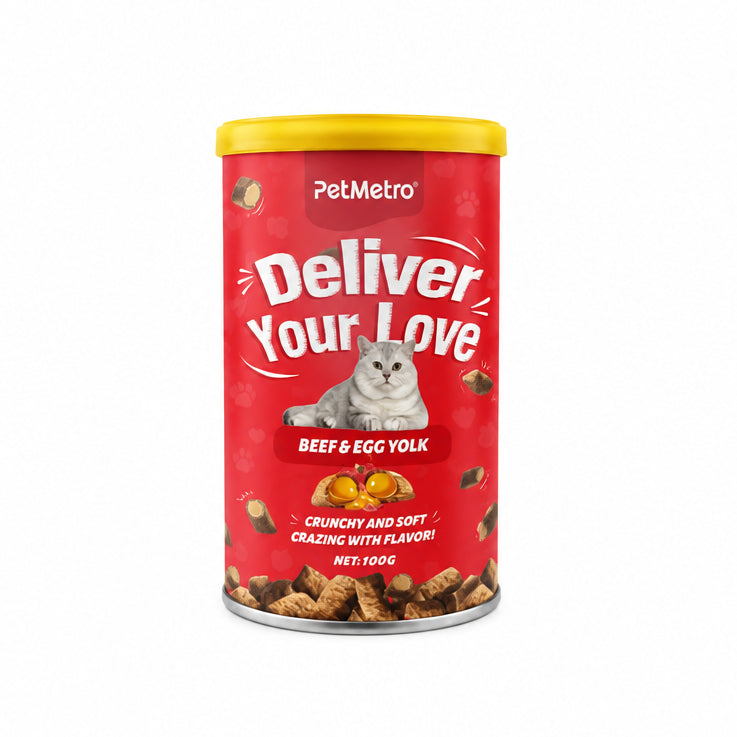 Petmetro Treat For Adult Cat Beef & Egg yolk 100g