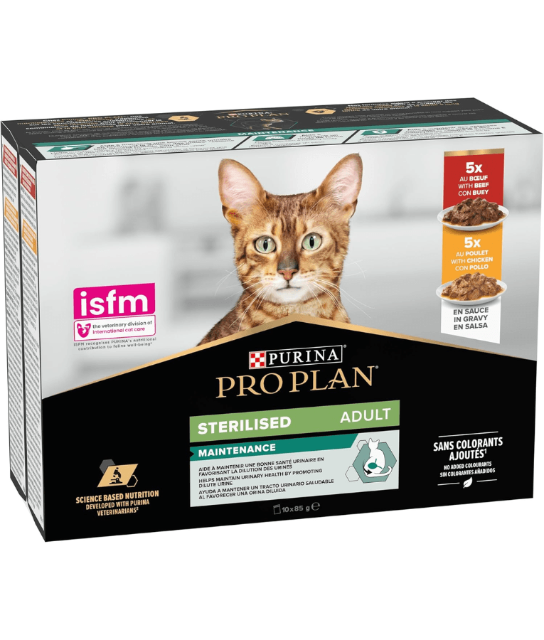 Purina - Pro Plan, Sterilised Adult Wet Cat Food, Chicken & Beef in Gravy