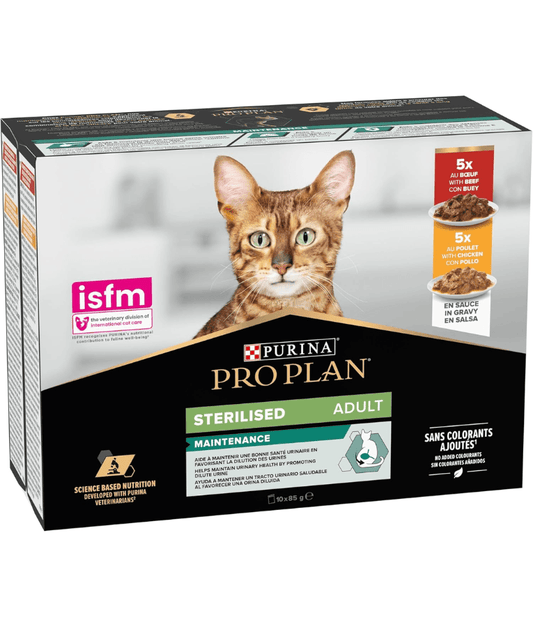 Purina - Pro Plan, Sterilised Adult Wet Cat Food, Chicken & Beef in Gravy