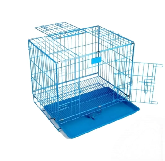 Collapsible Metal Wire Pet Cage with Top and Front Access Doors