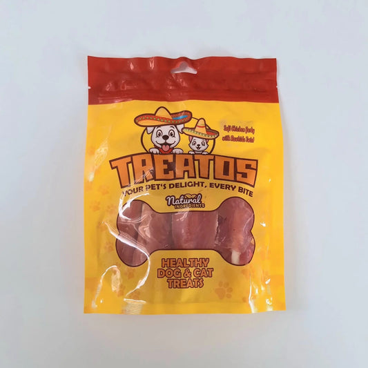 TREATOS - SOFT CHICKEN JERKY WITH RAWHIDE TWIST (200 G)
