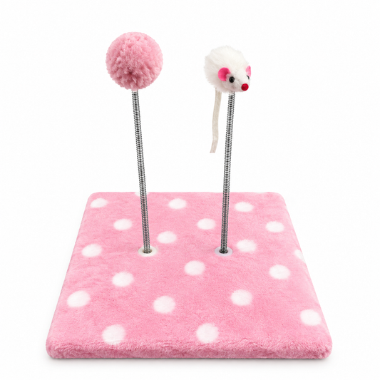 Pink Polka Dot Interactive Activity Pad with Spring Toys