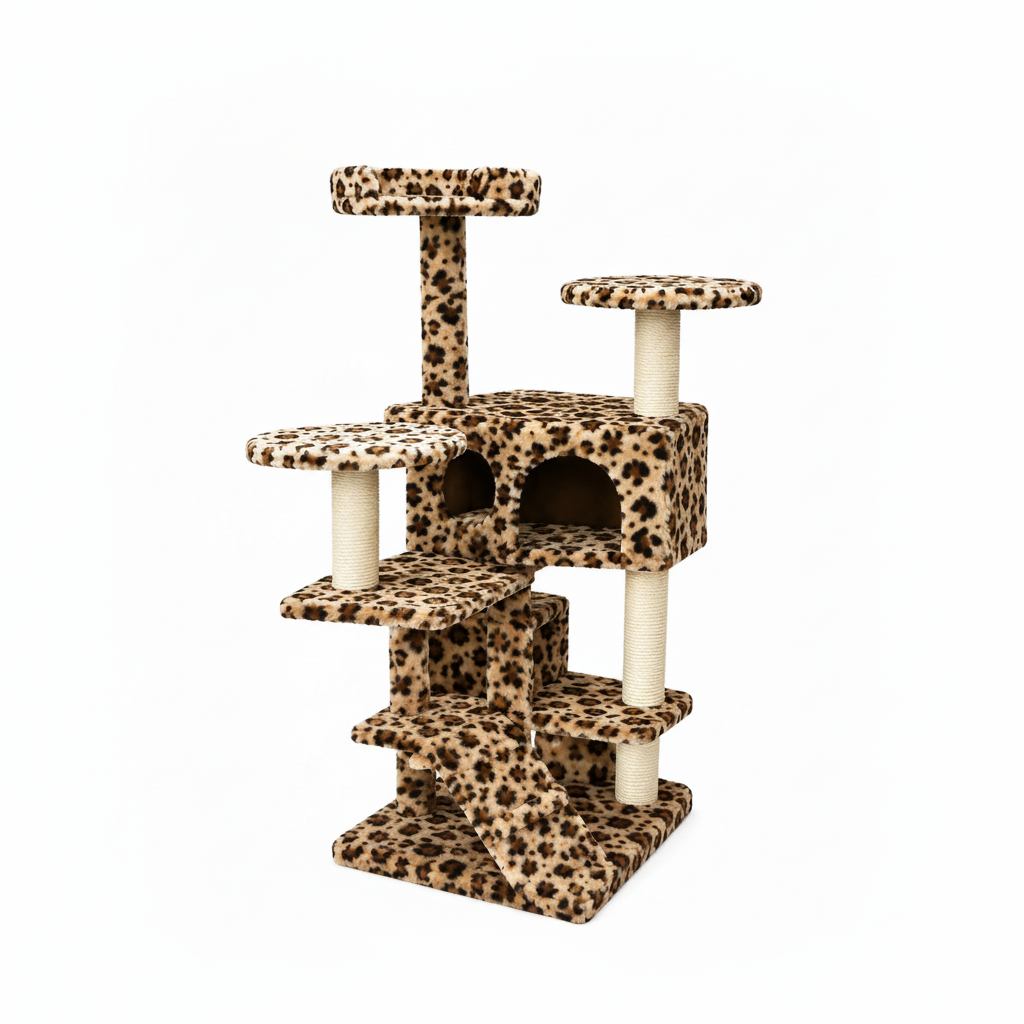 Multi-Level Cat Tree Tower with Scratching Posts, Condo, Climbing Ramp & Perches