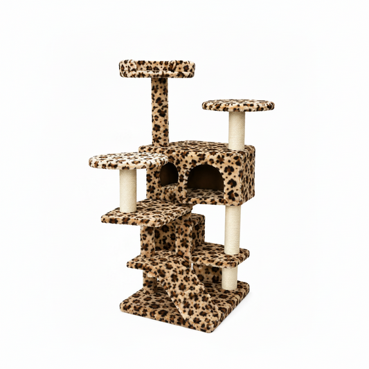 Multi-Level Cat Tree Tower with Scratching Posts, Condo, Climbing Ramp & Perches