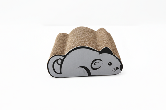Mouse-Shaped Corrugated Cardboard Cat Scratcher Lounge Pad
