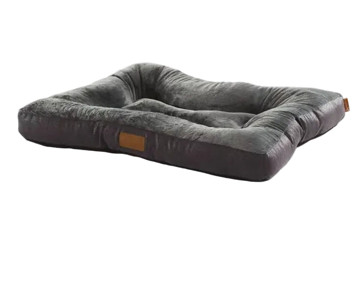 Koala Rectangular Soft Plush Lounge Pet Bed | BLACK