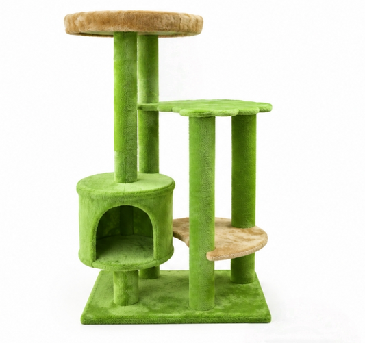 Multi-Level Forest Flower Cat Tree Condo with Sisal Scratching Posts