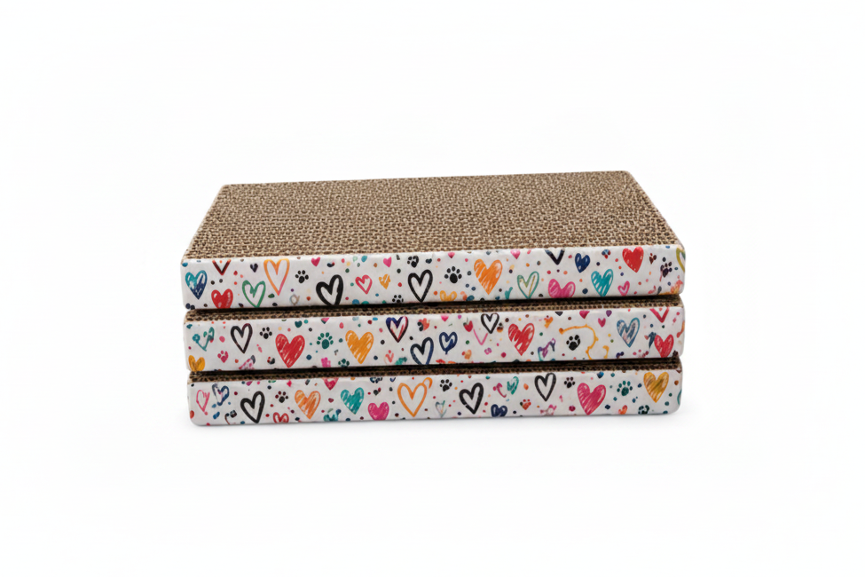 Reversible Rectangular Corrugated Cardboard Cat Scratcher Pad