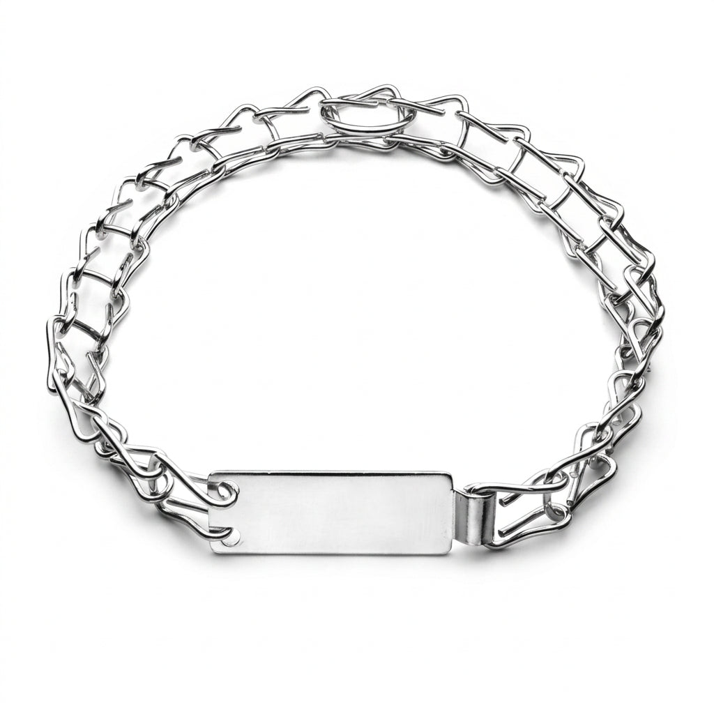 Heavy-Duty Stainless Steel Flat-Link Training Dog Collar