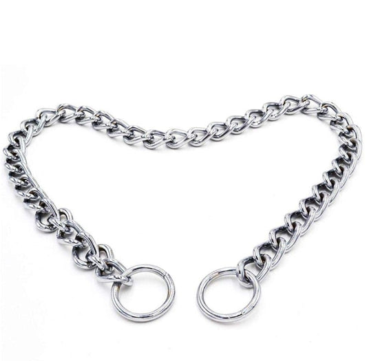 Heavy-Duty Chrome Steel Slip Chain Dog Collar (Choke Chain)