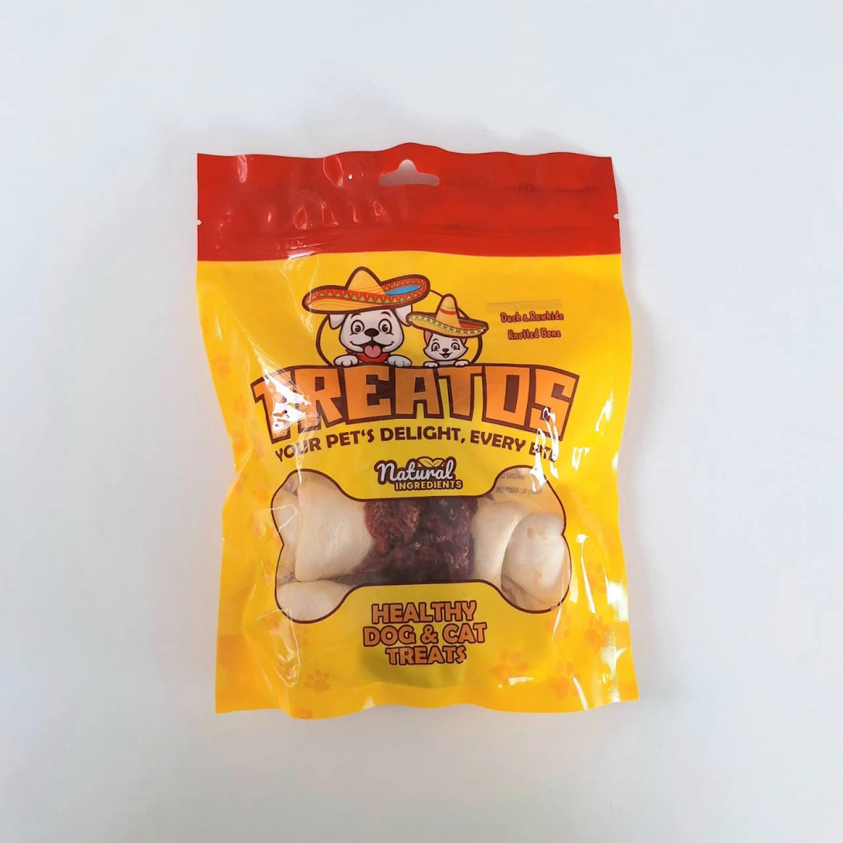 TREATOS - DUCK & RAWHIDE KNOTTED BONE (200 G)