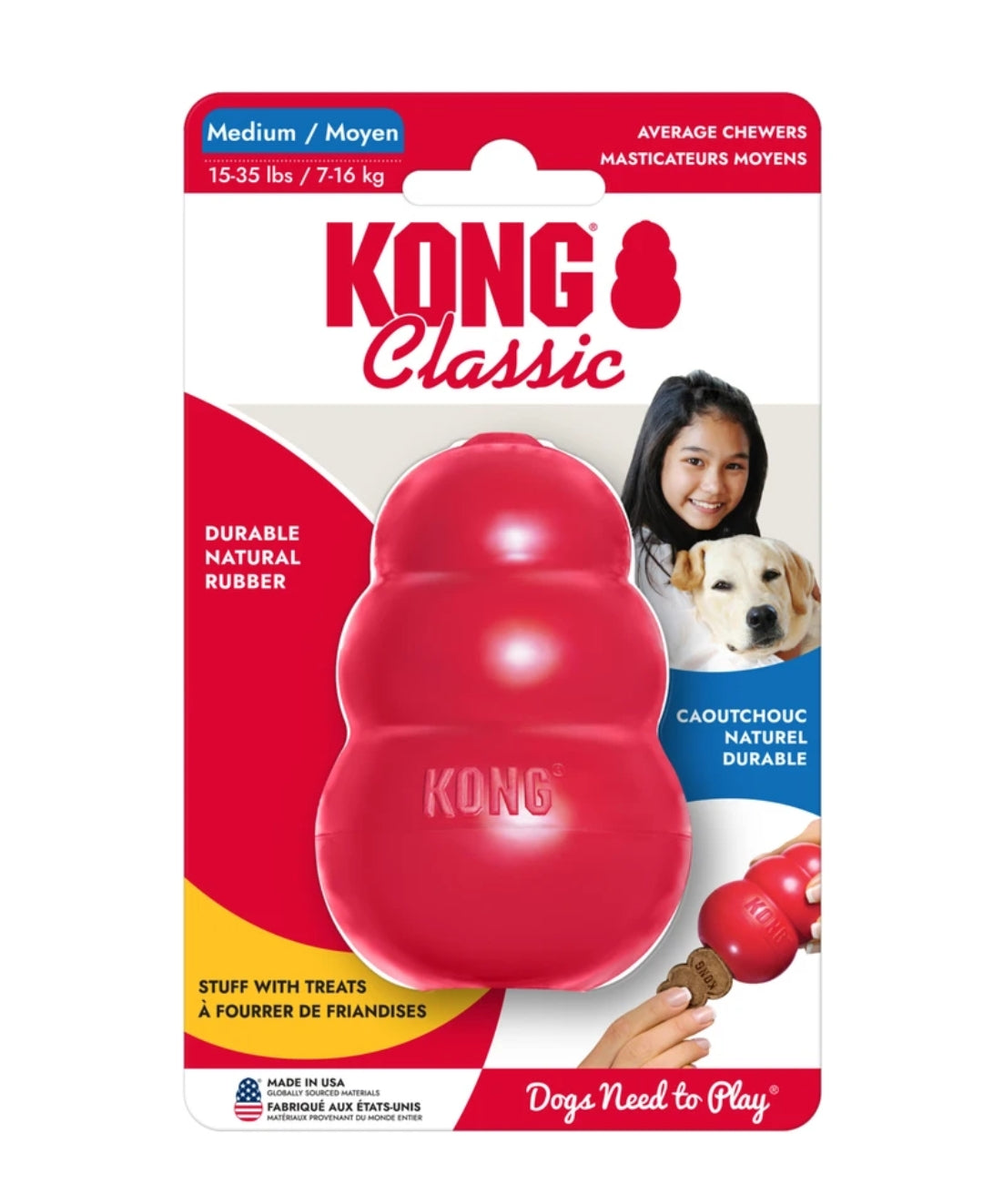KONG Classic –  Natural Rubber Dog Toy